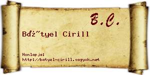 Bátyel Cirill névjegykártya